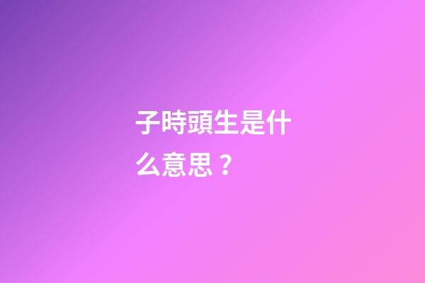子時頭生是什么意思？